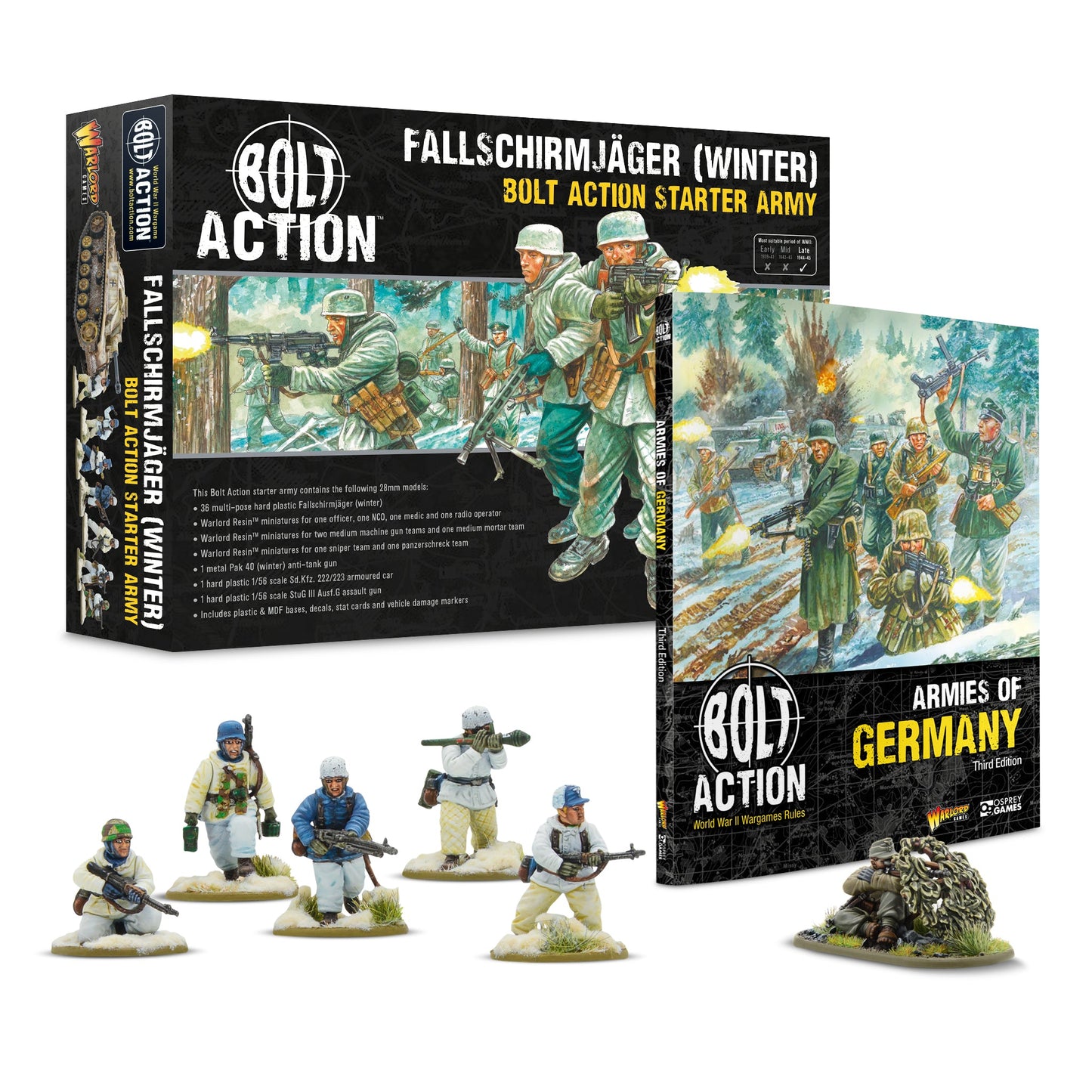 Bolt Action: German - German Fallschirmjäger (Winter) Starter Army with Armies of Germany