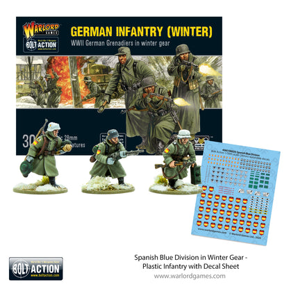 Bolt Action: German - Spanish Blue Division in Winter Gear - Plastic Infantry with Decal Sheet