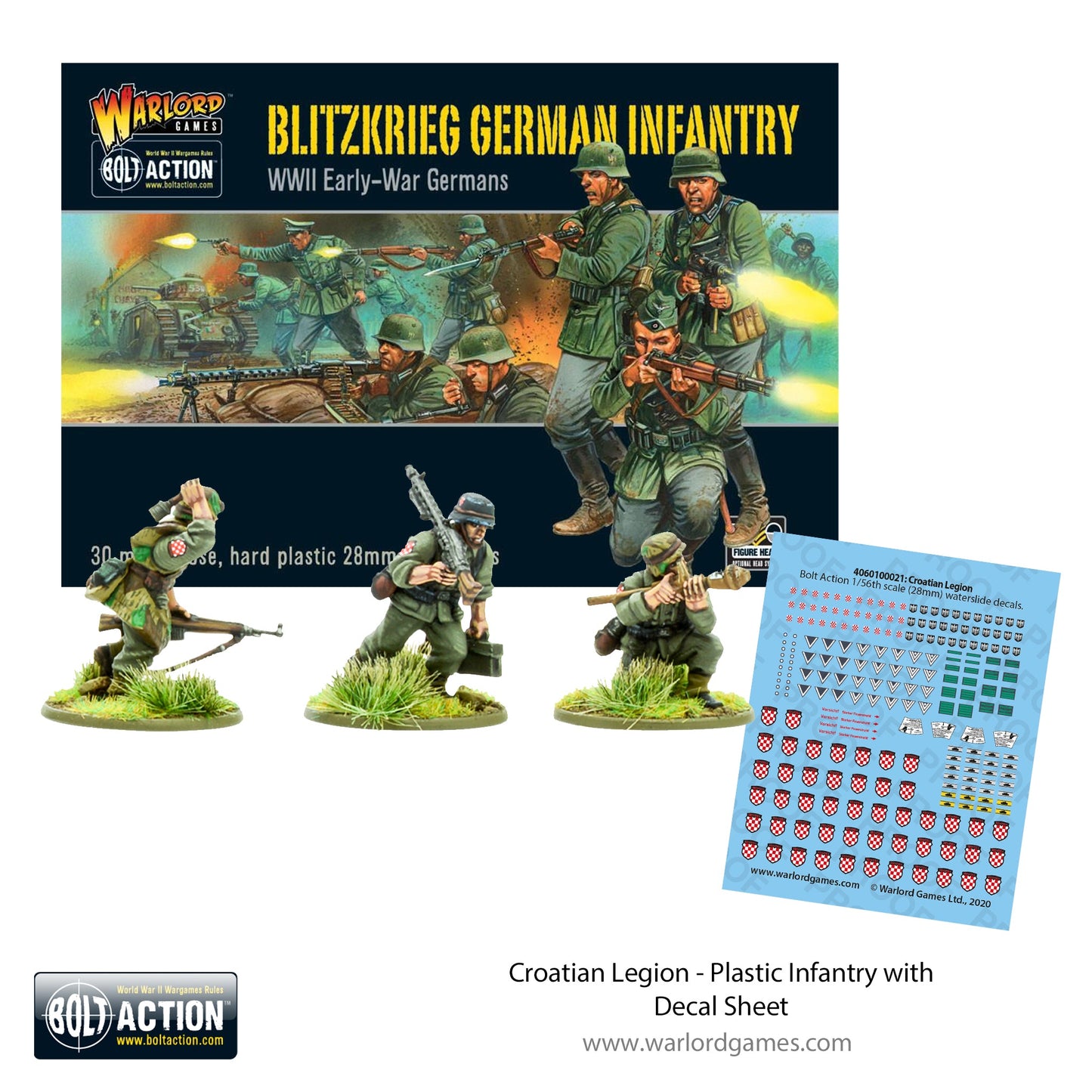 Bolt Action: German - Croatian Legion - Plastic Infantry with Decal Sheet