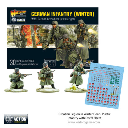 Bolt Action: German - Croatian Legion in Winter Gear - Plastic Infantry with Decal Sheet