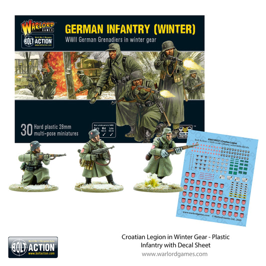 Bolt Action: German - Croatian Legion in Winter Gear - Plastic Infantry with Decal Sheet