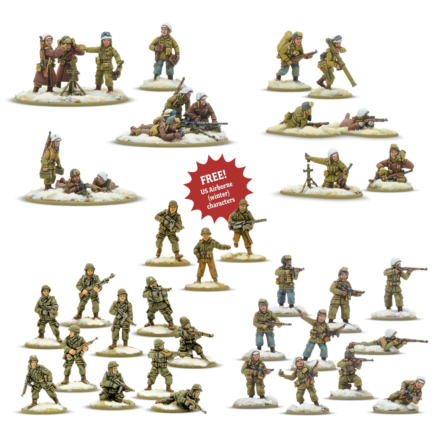 Bolt Action: USA - US Airborne (Winter) Rifle & Heavy Weapons Platoons
