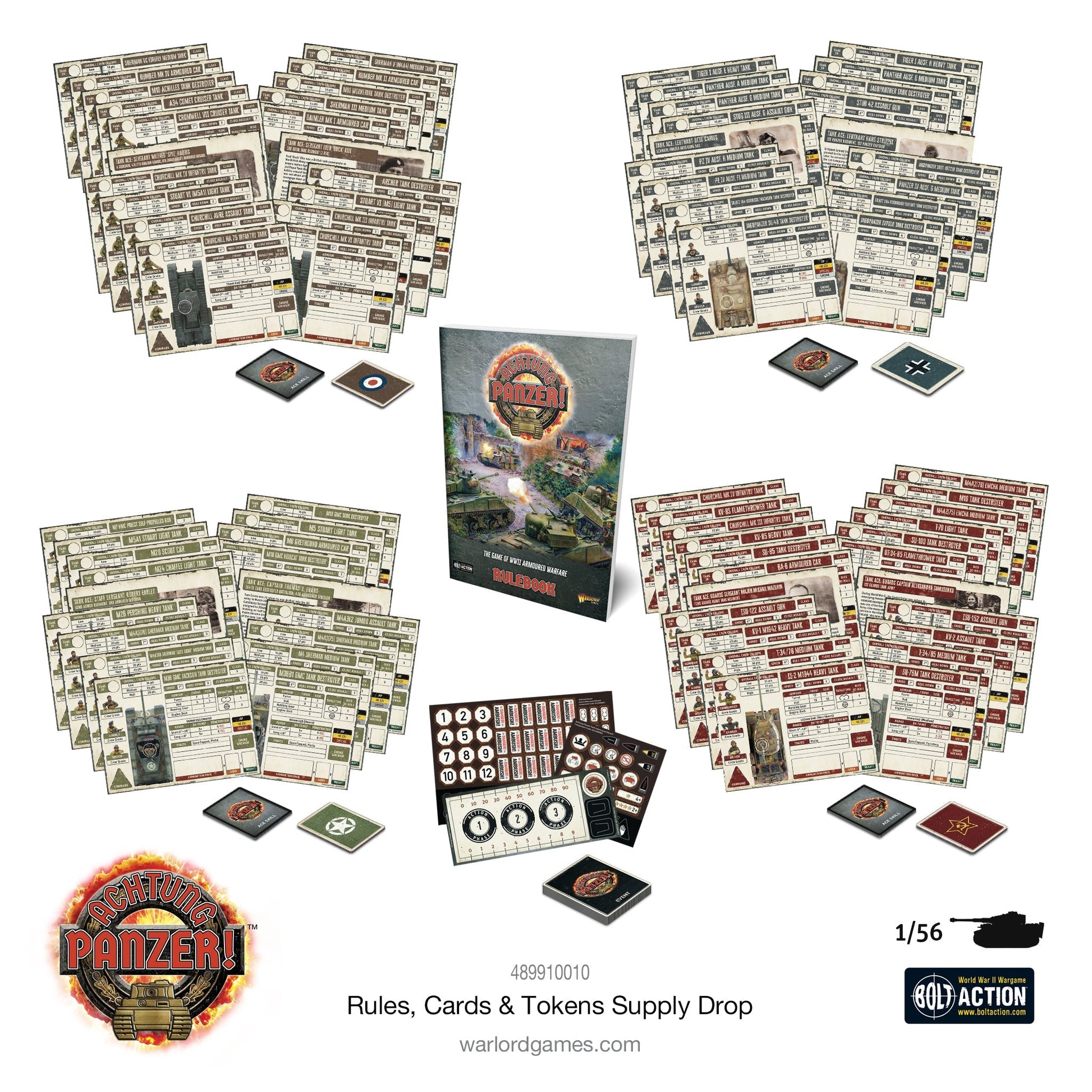 Achtung Panzer!: British Tanks - Rules, Cards & Tokens Supply Drop