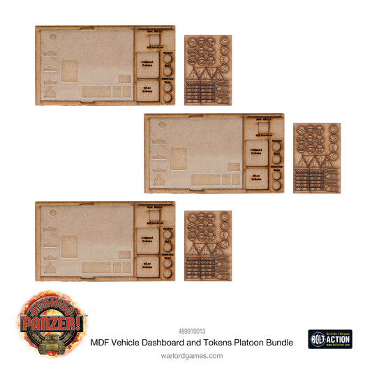 Achtung Panzer!: British Tanks - MDF Vehicle Dashboard and Tokens Platoon Bundle