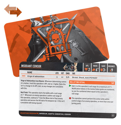Kill Team: Celestian Insidiants – Datacards