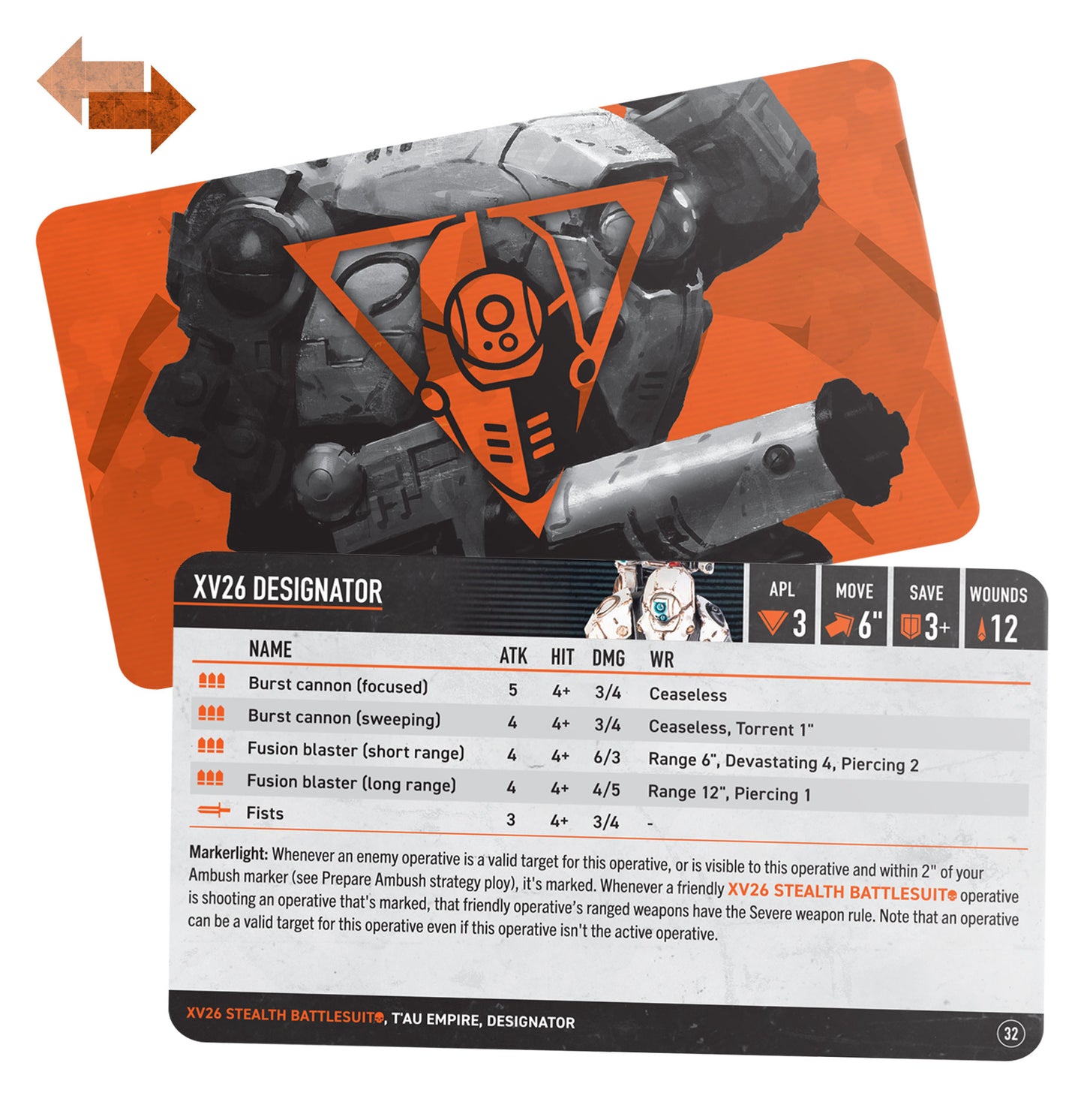 Kill Team: XV26 Stealth Battlesuits – Datacards