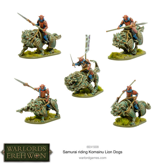 Warlords of Erehwon: Samurai - Samurai riding Komainu Lion Dogs
