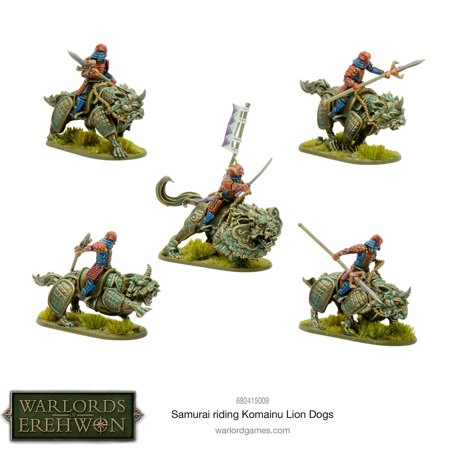 Warlords of Erehwon: Samurai - Samurai riding Komainu Lion Dogs