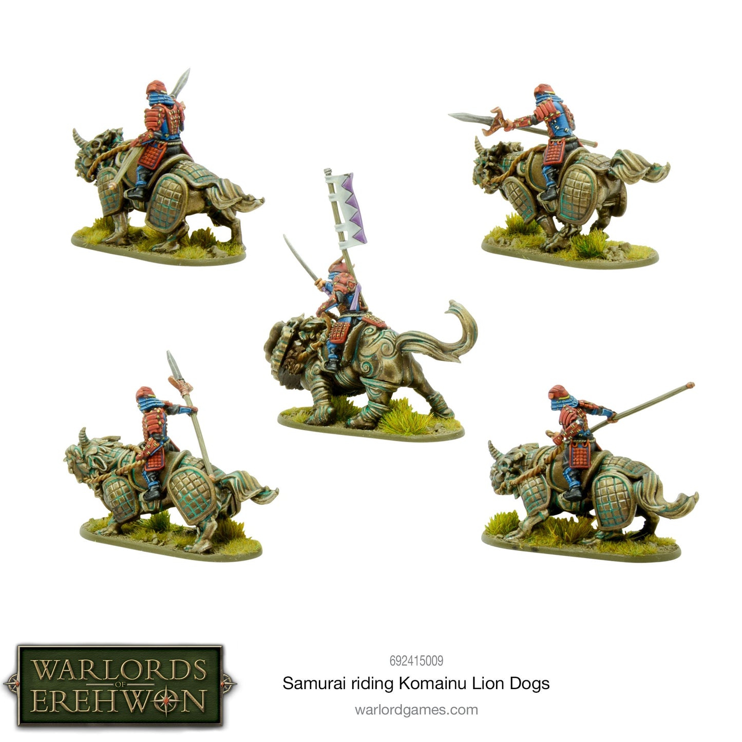 Warlords of Erehwon: Samurai - Samurai riding Komainu Lion Dogs