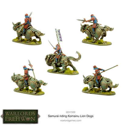 Warlords of Erehwon: Samurai - Samurai riding Komainu Lion Dogs