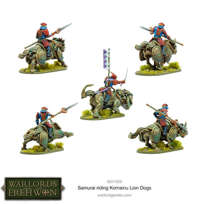 Warlords of Erehwon: Samurai - Samurai riding Komainu Lion Dogs