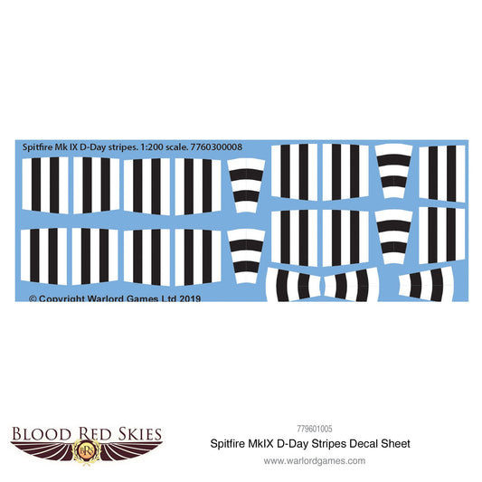 Blood Red Skies: Spitfire Mk IX D-Day stripes decal sheet