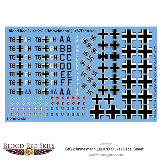 Blood Red Skies: Luftwaffe - StG 2 Immelmann (Ju 87D Stuka) decal sheet
