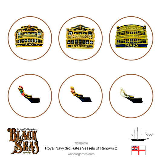 Black Seas: Royal Navy - Royal Navy 3rd Rates Named ships Pack 2
