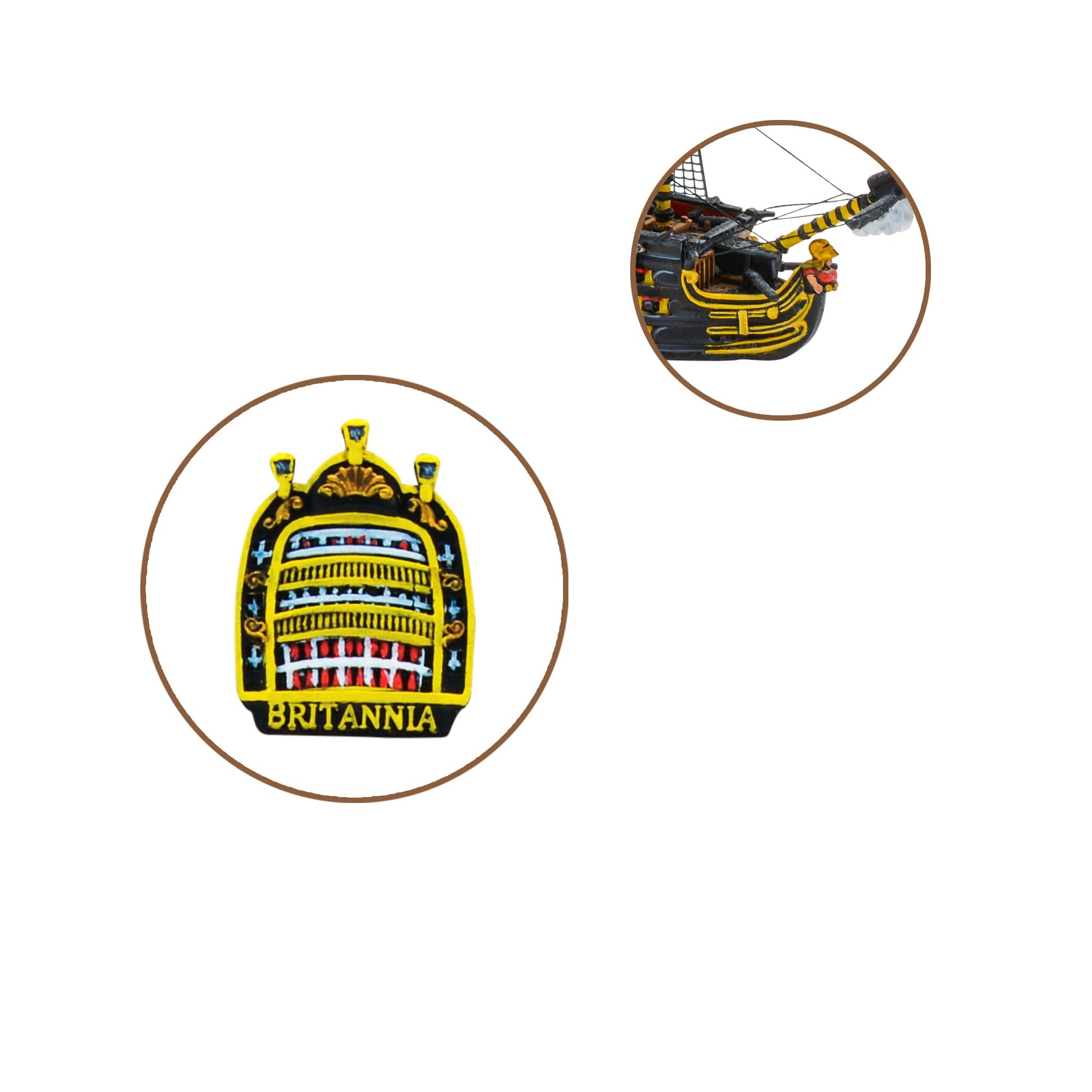 Black Seas: Royal Navy - Back Plate and Figure Head - Royal Navy HMS Britannia (1st Rate)