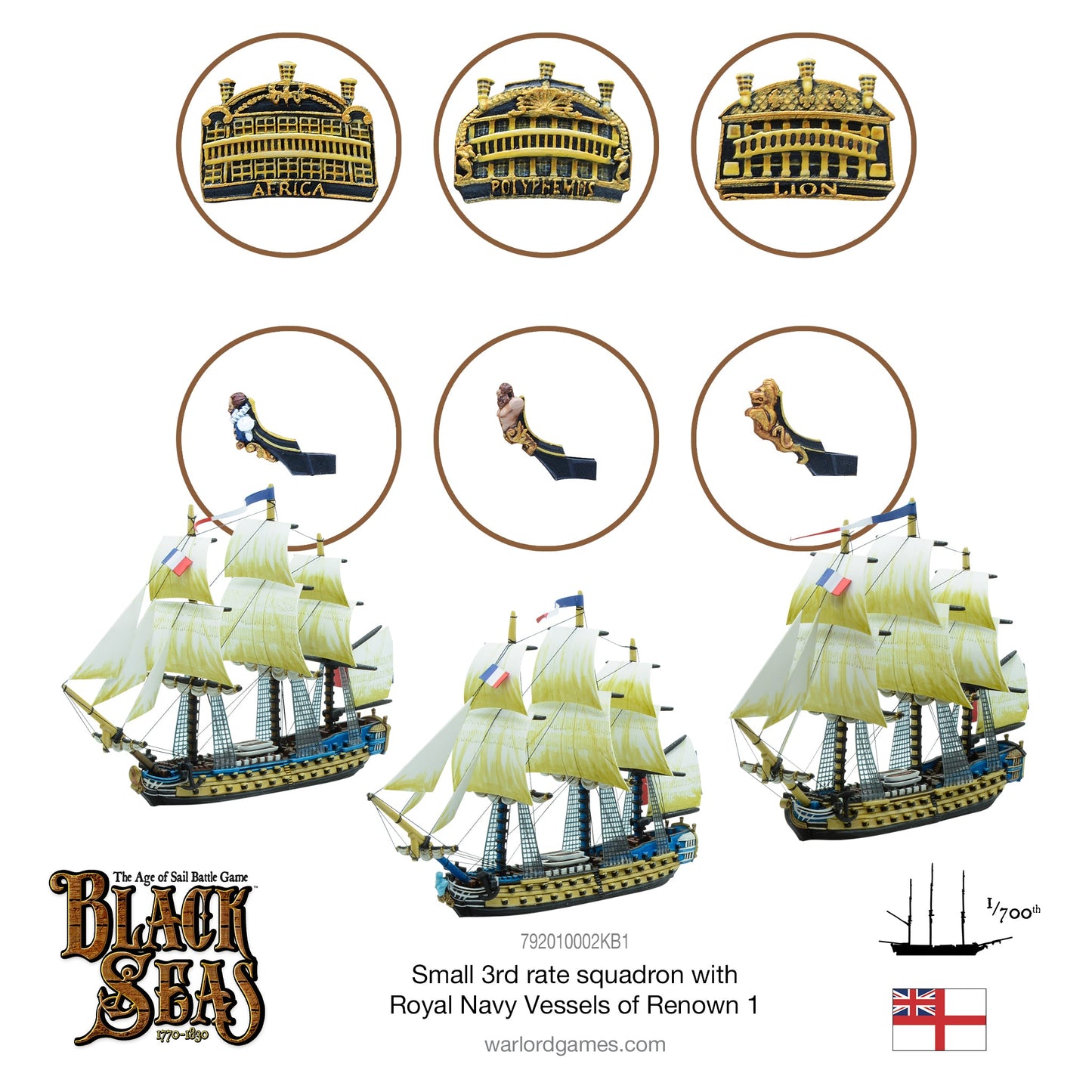Black Seas: Royal Navy - Small 3rd rate squadron with Royal Navy Vessels of Renown 1