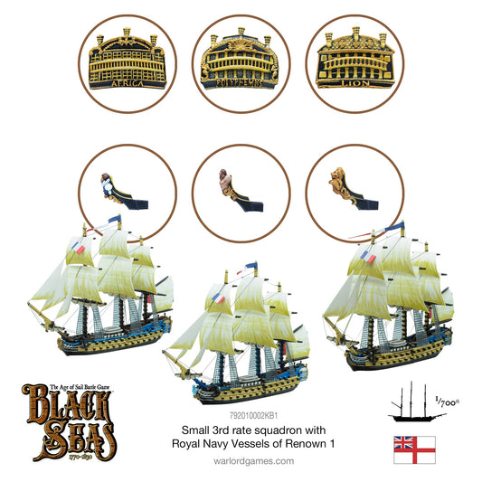 Black Seas: Royal Navy - Small 3rd rate squadron with Royal Navy Vessels of Renown 1