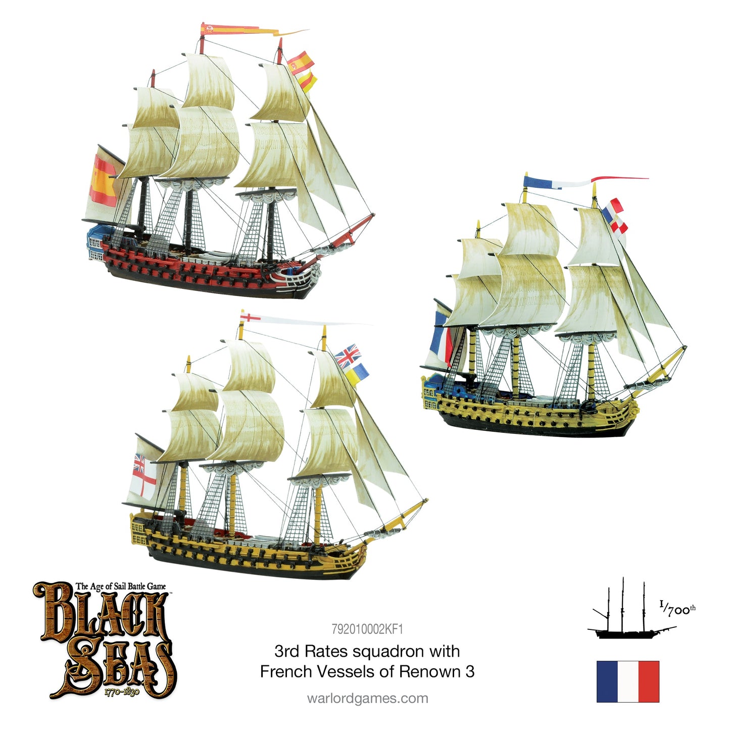 Black Seas: French Navy - 3rd Rates Squadron with French Vessels of Renown 3
