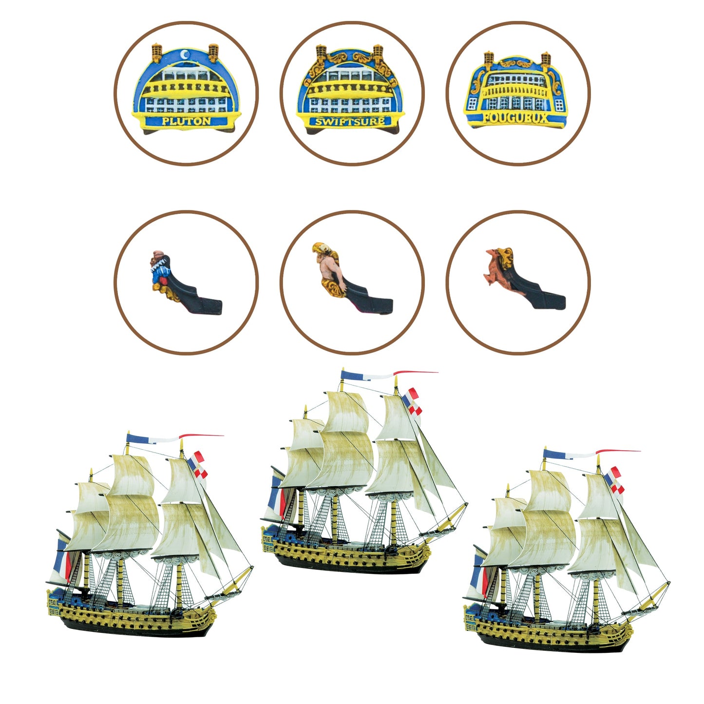 Black Seas: French Navy - FRENCH 3rd Rates Named ships Pack 4 BUNDLE