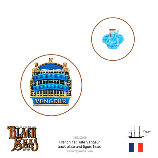 Black Seas: French Navy - French 1st rate Vengeur back plate and figure head