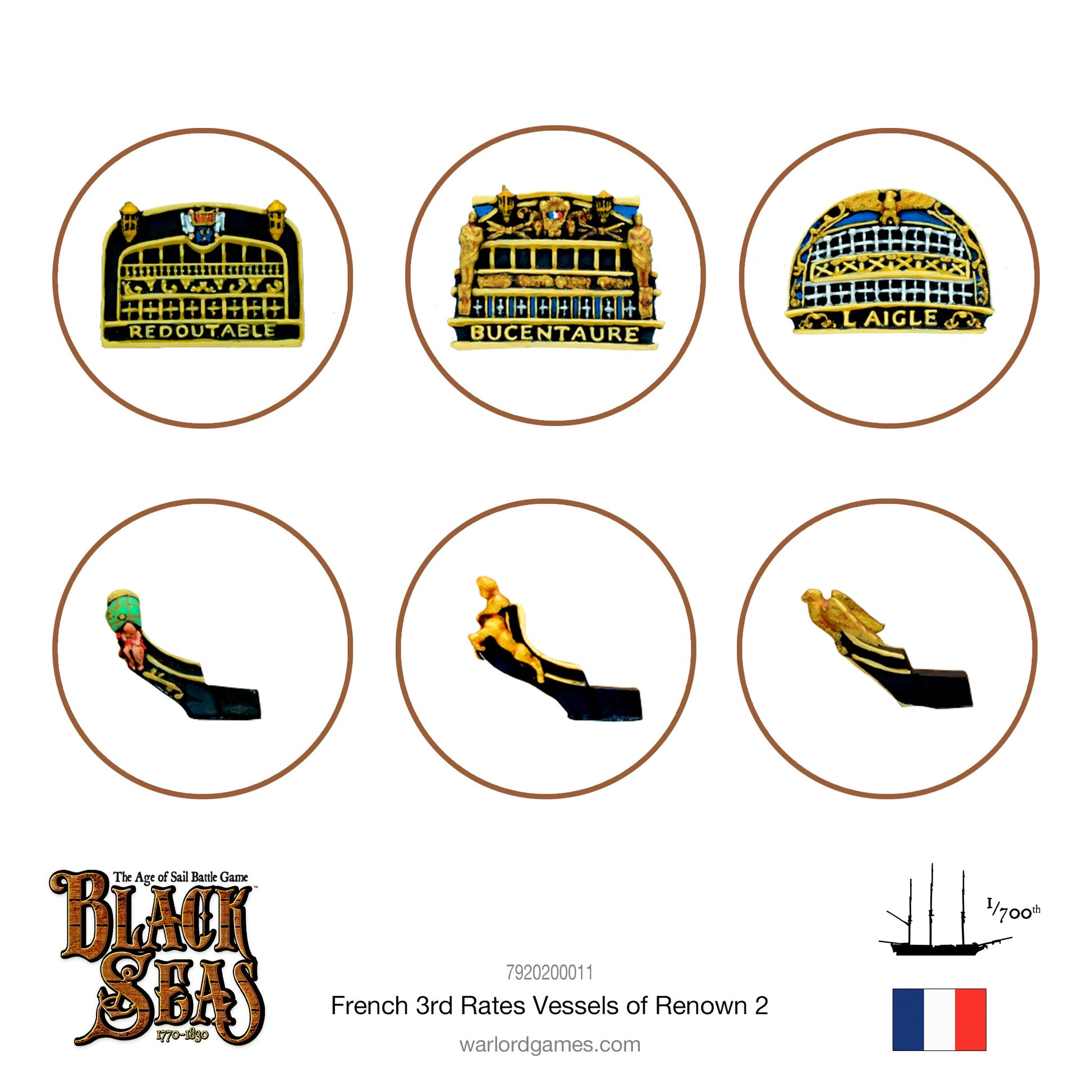Black Seas: French Navy - French 3rd Rates Named ships Pack 2