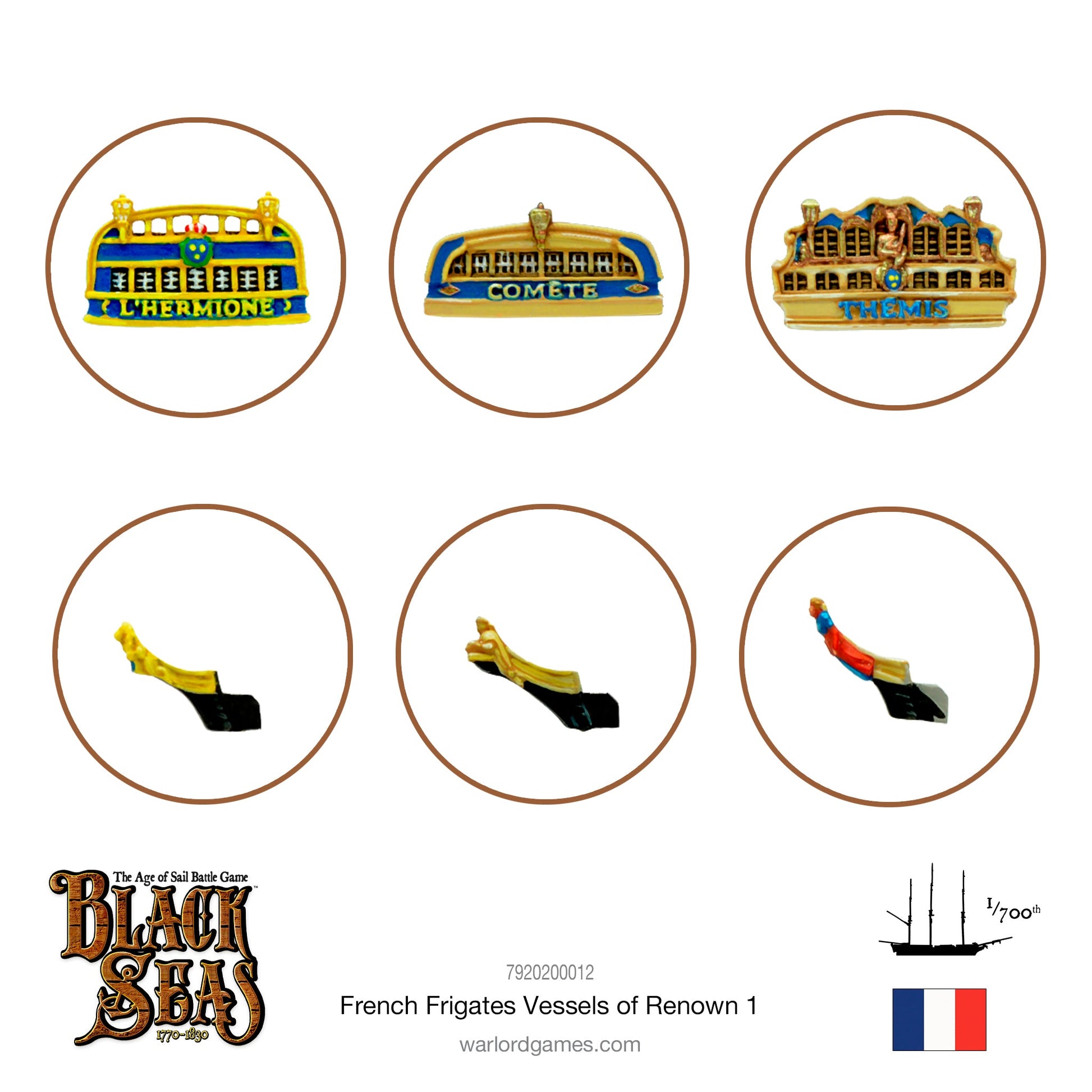 Black Seas: French Navy - French Frigates Named ships Pack 1