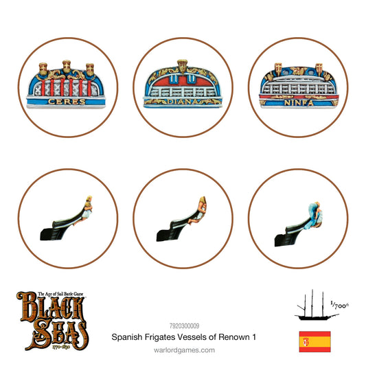 Black Seas: Spanish Frigates Named ships Pack 1