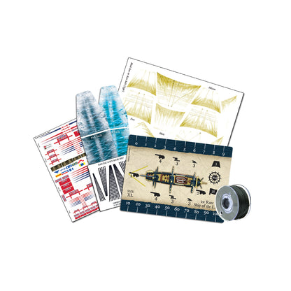 Black Seas: Royal Navy - HMS Britannia (Royal Navy 1st Rate) - Ship with Figure Head & Back Plate Bundle