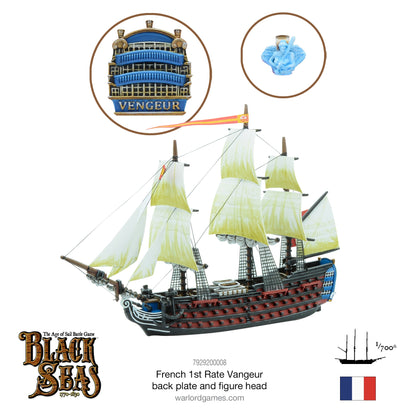Black Seas: French Navy - 1st Rate with Vengeur back plate and figure head