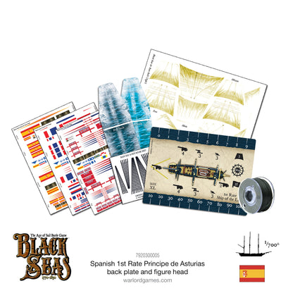 Black Seas: 1st Rate with Principe de Asturias back plate and figure head