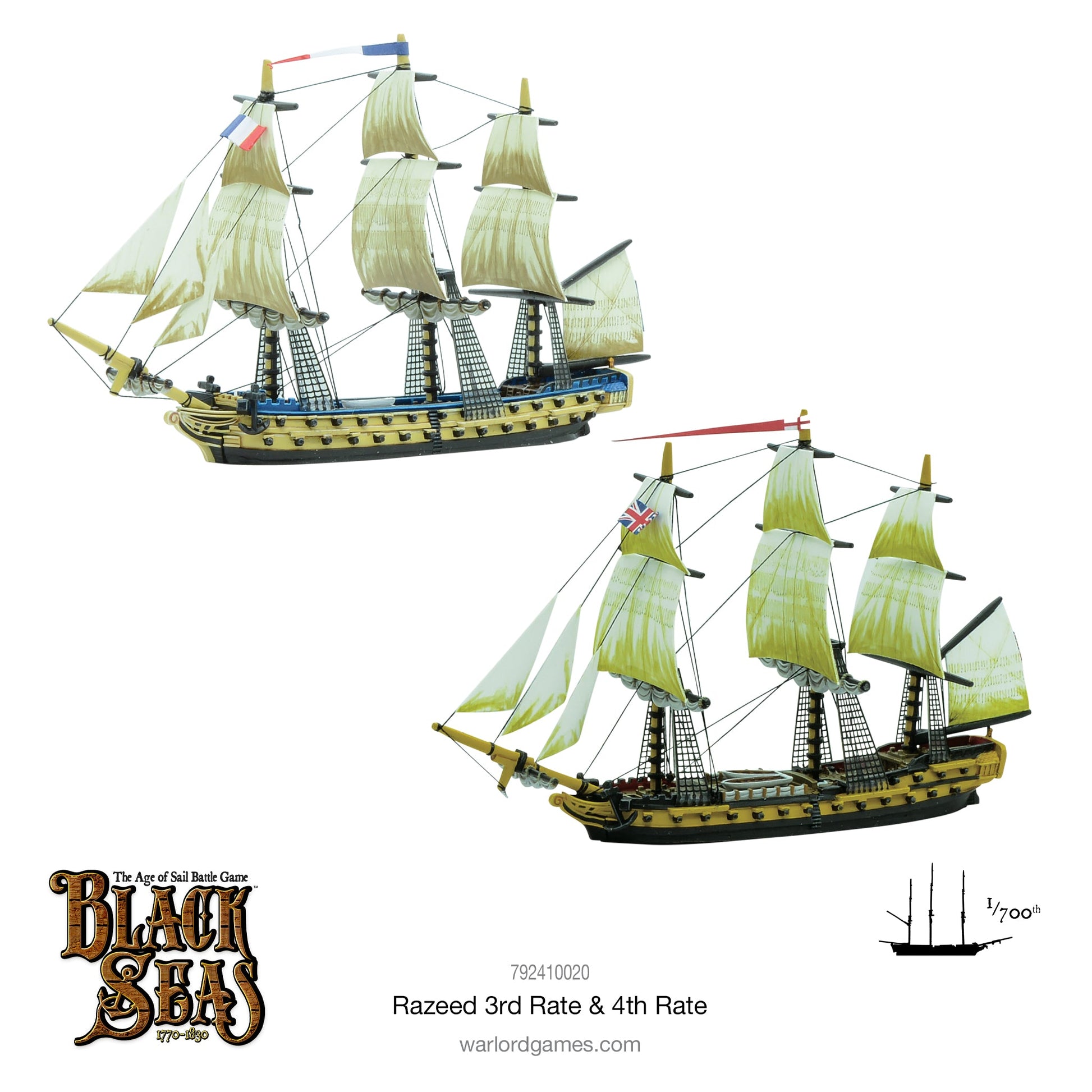 Black Seas: French Navy - Razeed 3rd Rate & 4th Rate