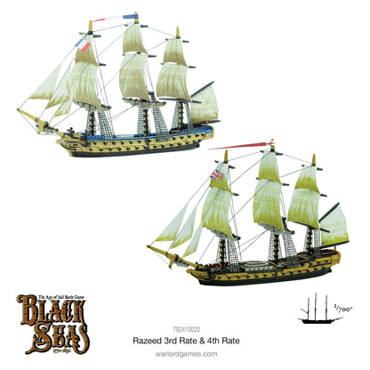 Black Seas: French Navy - Razeed 3rd Rate & 4th Rate