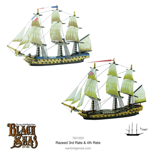 Black Seas: French Navy - Razeed 3rd Rate & 4th Rate