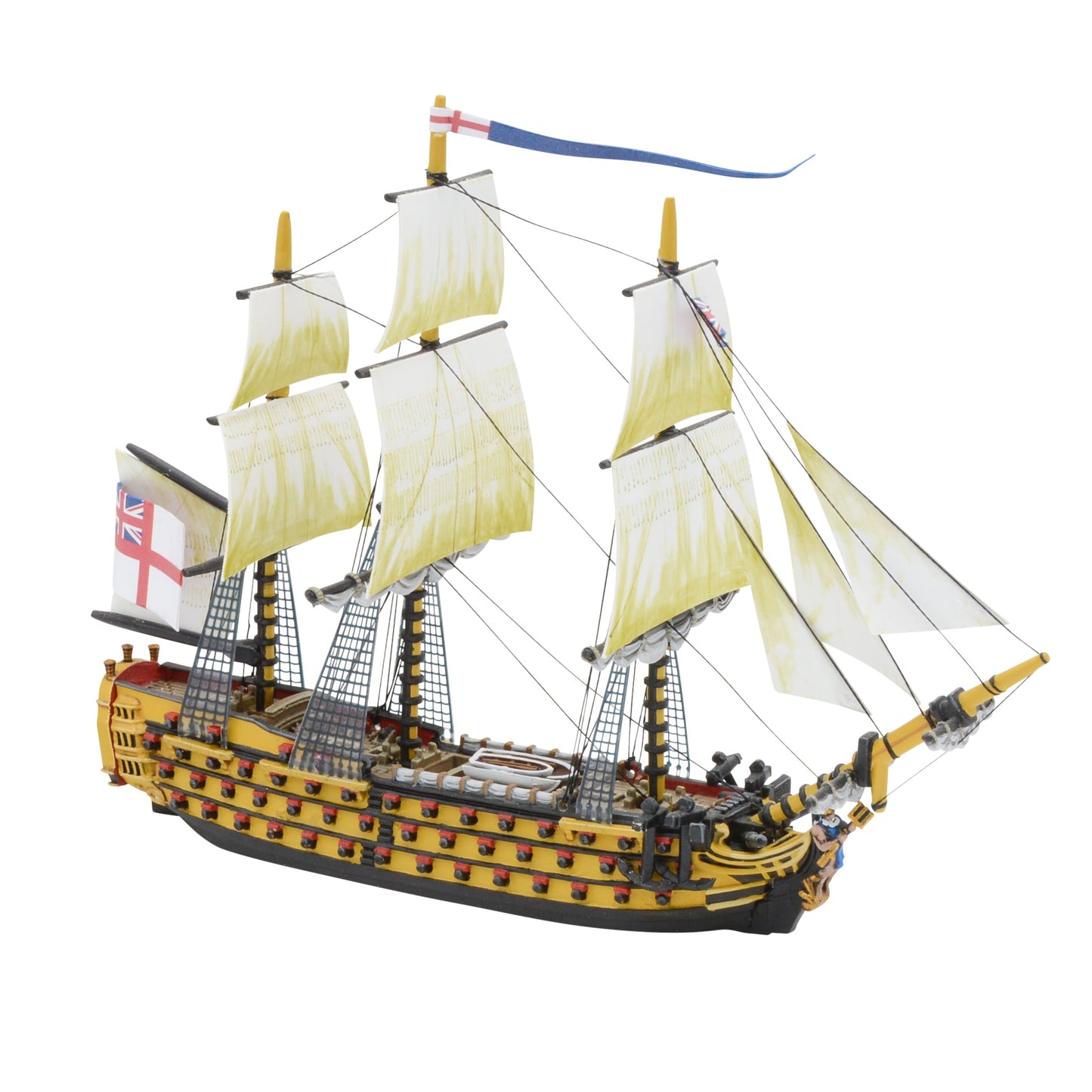 Black Seas: Royal Navy - HMS Neptune (Royal Navy 2nd Rate) - Ship with Figure Head & Back Plate Bundle