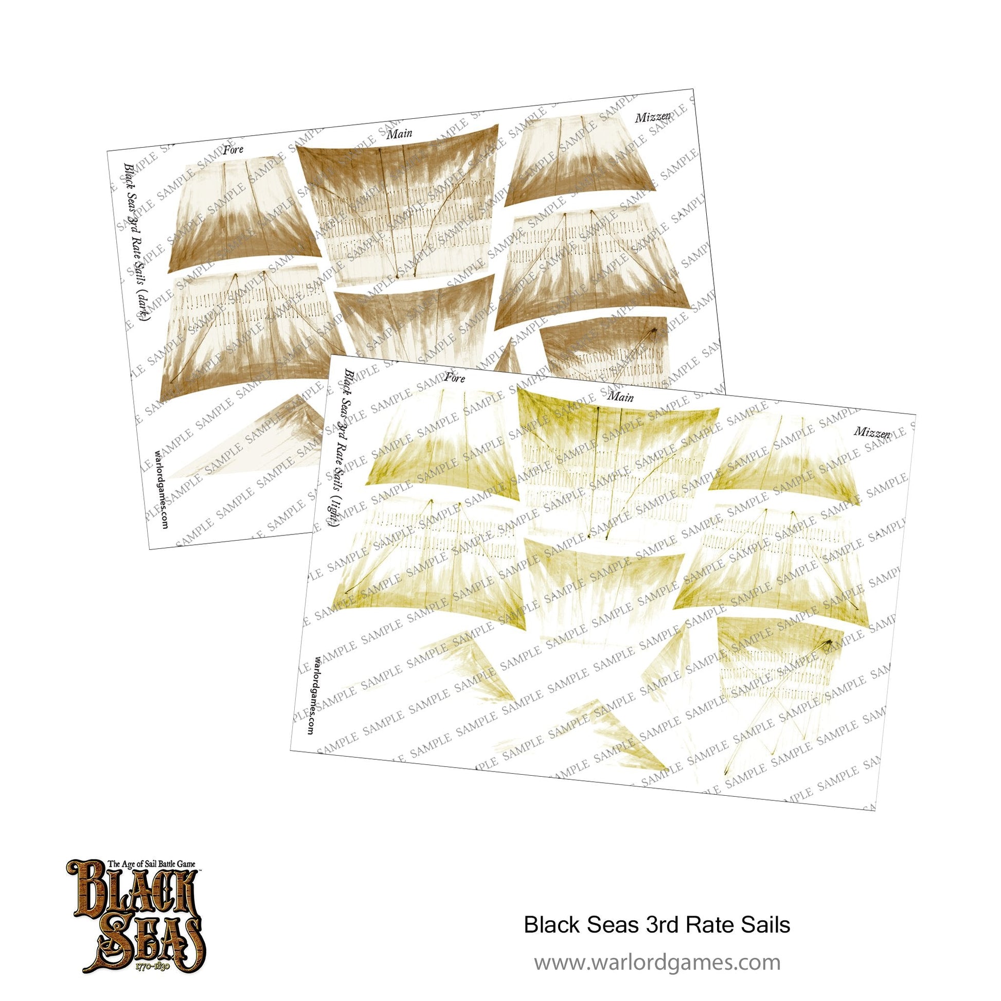 Black Seas: French Navy - 3rd rate Sails (light + dark)