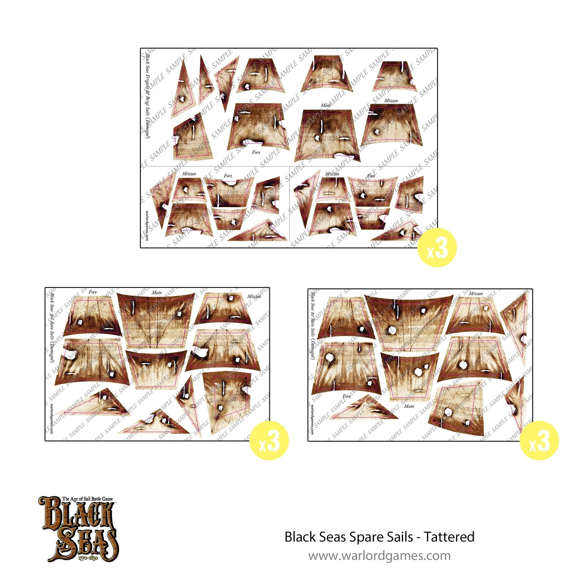 Black Seas: French Navy - Spare sails - tattered