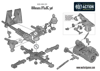 Bolt Action: German - Blitzkrieg German 88mm Flak 36 & limbers (1939-42)