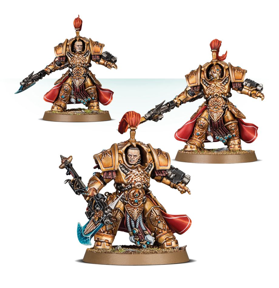 Allarus Custodians / Shield-Captain in Allarus Terminator Armour / Vexilus Praetor in Allarus Terminator Armour