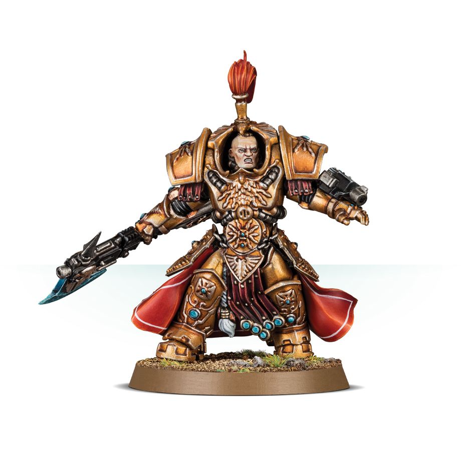 Allarus Custodians / Shield-Captain in Allarus Terminator Armour / Vexilus Praetor in Allarus Terminator Armour