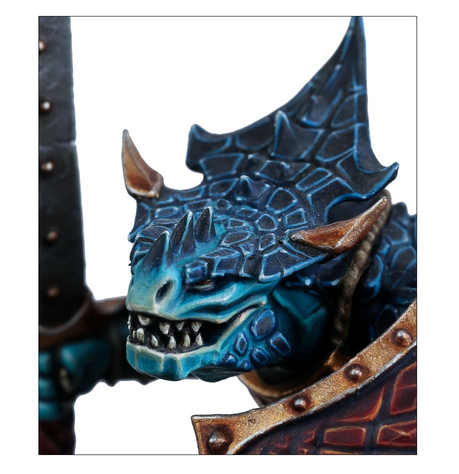Saurus Oldblood on Carnosaur / Saurus Scar-Veteran on Carnosaur / Skink Oracle on Troglodon