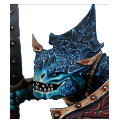 Saurus Oldblood on Carnosaur / Saurus Scar-Veteran on Carnosaur / Skink Oracle on Troglodon