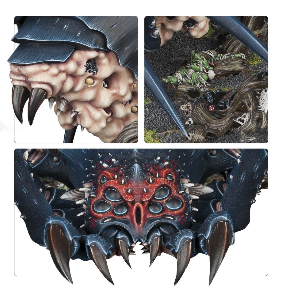 Arachnarok Spider with Flinger / Arachnarok Spider with Spiderfang Warparty / Skitterstrand Arachnarok / Webspinner Shaman on Arachnarok Spider