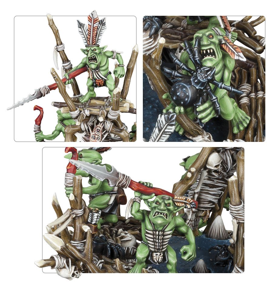 Arachnarok Spider with Flinger / Arachnarok Spider with Spiderfang Warparty / Skitterstrand Arachnarok / Webspinner Shaman on Arachnarok Spider
