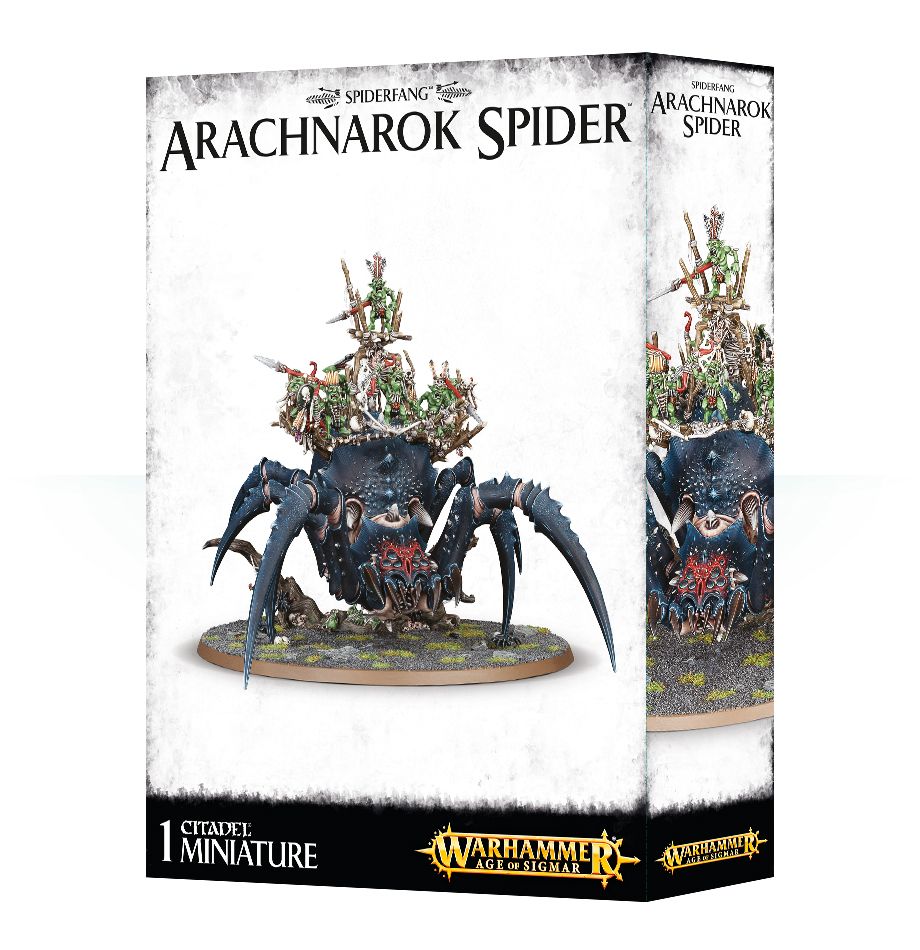 Arachnarok Spider with Flinger / Arachnarok Spider with Spiderfang Warparty / Skitterstrand Arachnarok / Webspinner Shaman on Arachnarok Spider