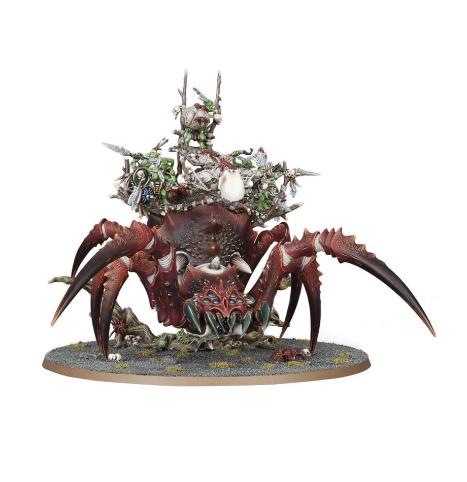 Arachnarok Spider with Flinger / Arachnarok Spider with Spiderfang Warparty / Skitterstrand Arachnarok / Webspinner Shaman on Arachnarok Spider