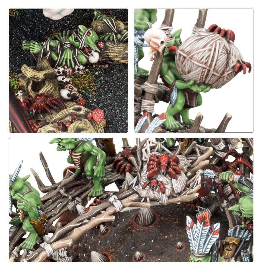 Arachnarok Spider with Flinger / Arachnarok Spider with Spiderfang Warparty / Skitterstrand Arachnarok / Webspinner Shaman on Arachnarok Spider