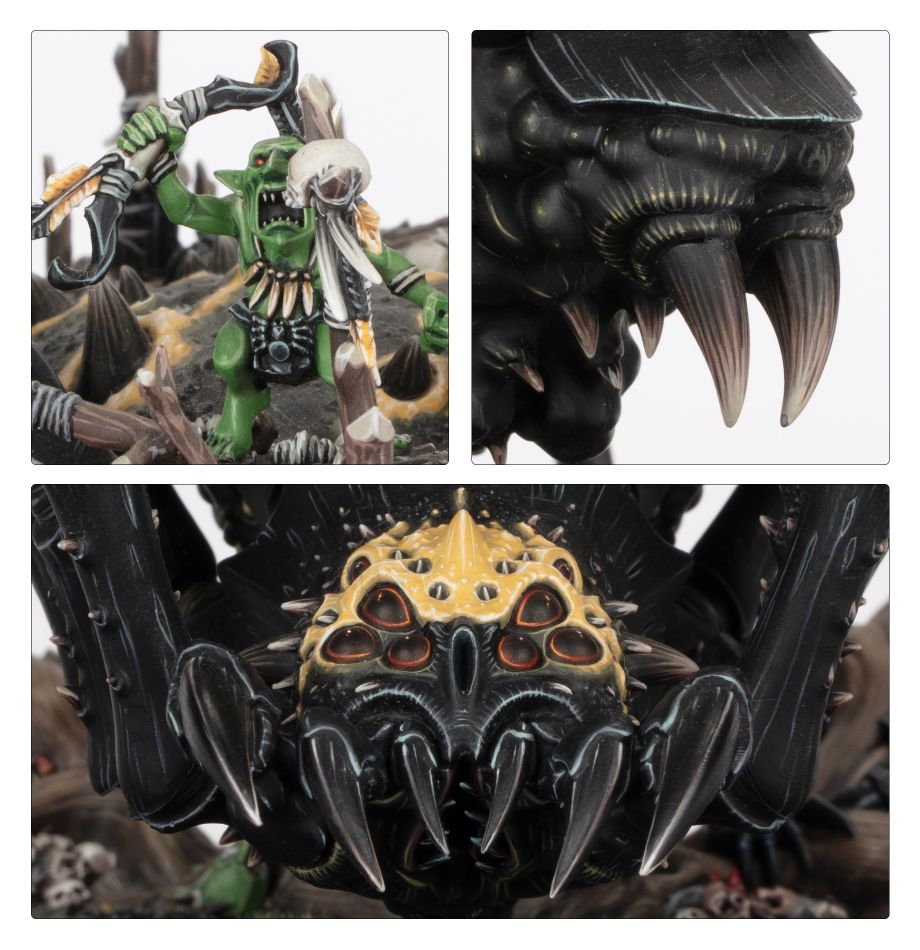 Arachnarok Spider with Flinger / Arachnarok Spider with Spiderfang Warparty / Skitterstrand Arachnarok / Webspinner Shaman on Arachnarok Spider