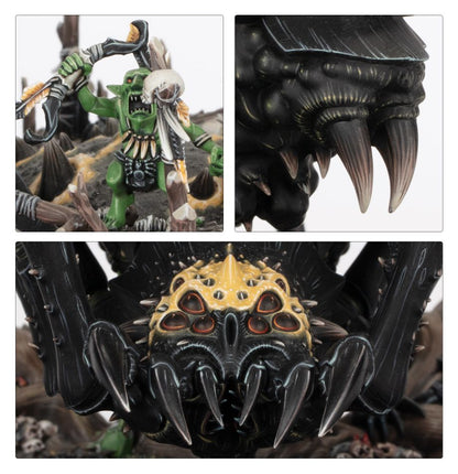 Arachnarok Spider with Flinger / Arachnarok Spider with Spiderfang Warparty / Skitterstrand Arachnarok / Webspinner Shaman on Arachnarok Spider