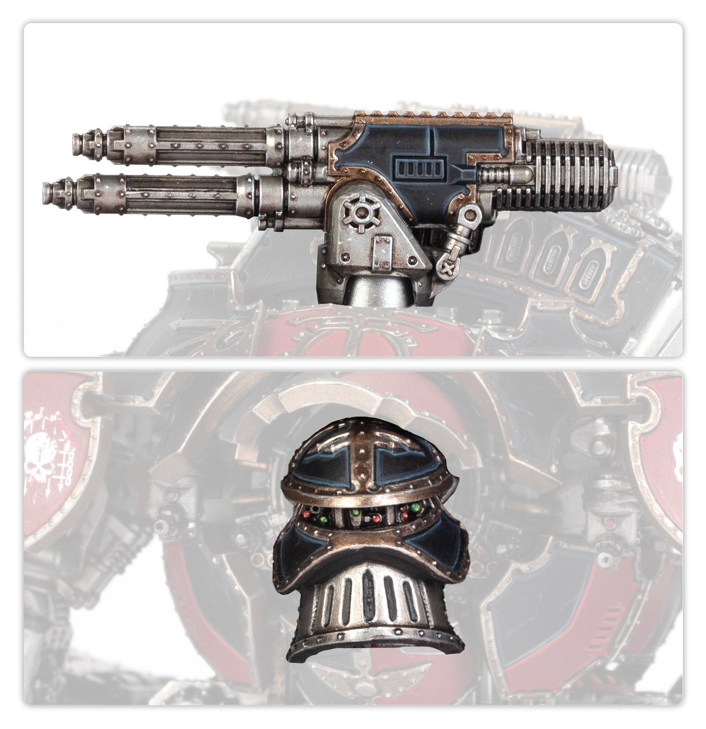Warlord Titan Weapons: Quake Cannon, Conversion Beam Extirpator, Paired Gatling Blasters, and Paired Turbo-Laser Destructors