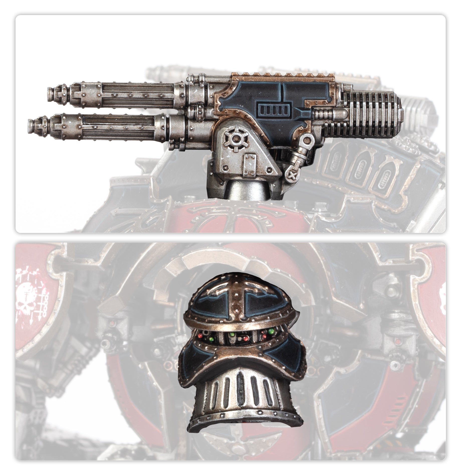 Warlord Titan Weapons: Quake Cannon, Conversion Beam Extirpator, Paired Gatling Blasters, and Paired Turbo-Laser Destructors
